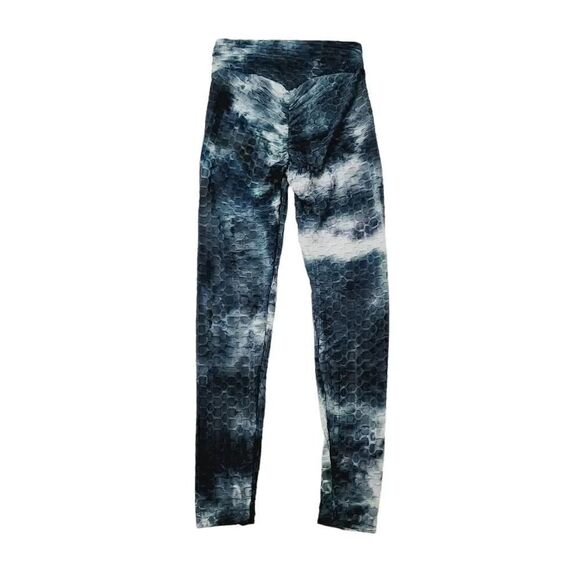 NEW AQ-Sport Honeycomb Ruched Scrunch Butt Tie Dye Legging in Smoke Size Small - Picture 6 of 8